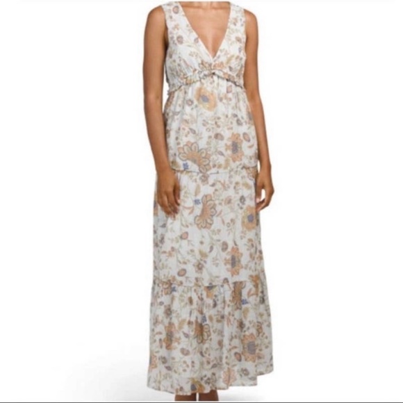 Rachel Zoe Dresses Rachel Zoe Floral Tiered Maxi Dress Blue Poshmark